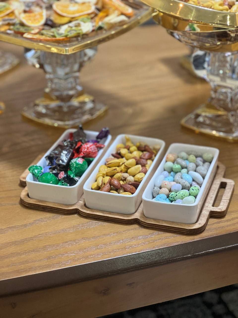 اردوخوری سه خانه سرامیکی مستطیل